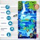 thumbnail image 4 of Toalla de playa para niñas, toalla de baño con estampado de delfines, toalla de piscina de 150 x 70 cm, toalla suave para amantes de la playa, 4 of 5