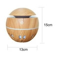 thumbnail image 2 of PureCasa Household Aroma Diffusers with Colorful Lights, 130ml Wood Grain Mini USB Desktop Aromatherapy Oil Diffuser, Quiet Portable Humidifiers for Bedroom Office, 1PC, Yellow, 5"x5"x6", 2 of 5