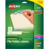 Avery Removable 1/3-Cut File Folder Labels, Inkjet/Laser, .66 x 3.44, WE/ASST, 750/PK