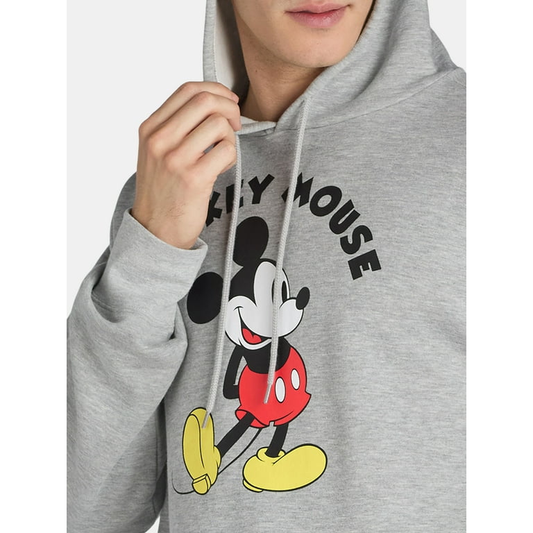 Disney Men's Mickey Mouse Graphic Print Hoodie, Sizes XS-3XL Disney Men's Mickey Mouse Graphic Print Hoodie, Sizes XS-3XL