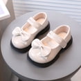 thumbnail image 2 of Spdoo Spring Summer Children Girls Casual Cute Elegant British Style Retro Bowknot Design Soft Bottom Non-Slip Princess Shoes Single Shoes Leather Shoes White 9.5 Toddler, 2 of 9