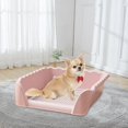 thumbnail image 2 of HUGFEGWE Dog Toilet Pee Pad Holder Portable Easily Clean Anti Splashing Training Potty Tray with Removable Post for Other Pets Rabbit, Pink CJB91-38238, 2 of 7
