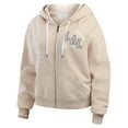thumbnail image 2 of Women's WEAR by Erin Andrews Cream Los Angeles Lakers Plus Size Tonal Felt Patch Full-Zip Hoodie, 2 of 5