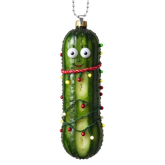 Lilixerw Christmas Pickle Theme Hanging Ornament,Green Cucumber Acrylic Craft Pendant for Christmas Tree Decorations Christmas Ornament
