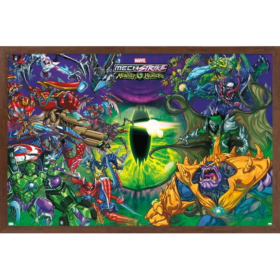 Marvel Avengers: Mechstrike Monster Hunters - Battle Wall Poster, 22.375" x 34" Framed