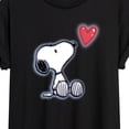 thumbnail image 3 of Peanuts - Snoopy Heart - Juniors Oversized Graphic T-Shirt, 3 of 6