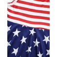 thumbnail image 6 of Toddler Girls Dresses Independence Day Outfits Kids Patriotic Clothes 4th of July Stripe Dress 1-5Y, 6 of 7