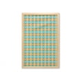 thumbnail image 1 of Geometric Wall Art with Frame, Repetitive Intricated Mosaic Pattern in Aqua Colors and Tangerine Tones, Printed Fabric Poster for Bathroom Living Room, 23" x 35", Apricot Dark Seafoam, by Ambesonne, 1 of 2