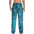 thumbnail image 7 of Salouo Beautiful Blue Peacock Print Pajama Pants for Men, Lounge Pants Elastic Waistband Casual Men's sleepwear Loungewear Sleep Pajama Pant -Large, 7 of 7