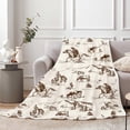 thumbnail image 5 of Western Cowboy Throw Blankets, Wild West Cowboy Ride Horse Cactus Flannel Bed Couch Blanket, Farmhouse Country American West White Throws Decorate The Room and Bedroom, 5 of 6