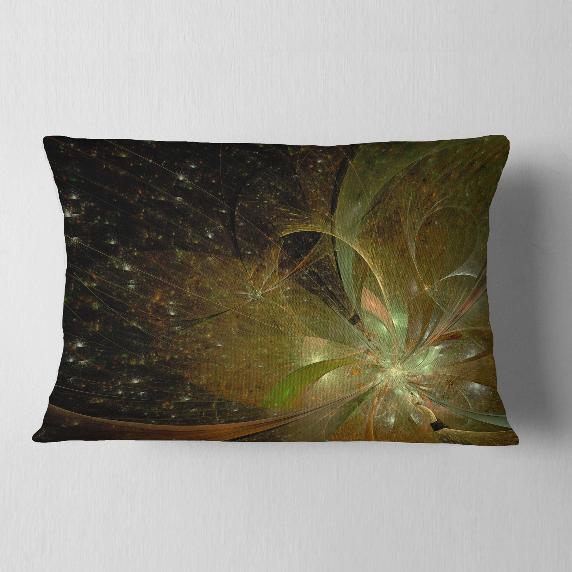 Designart 12" x 20" Contemporary, Modern Black Polyester Throw Pillow