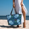 thumbnail image 6 of PAYOHTO Magnolia FlowerBlue Large Beach Tote Bags for Womens Mens Sandproof Swim Pool Bag with Zipper for Travel Vacation, 6 of 7