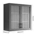 thumbnail image 3 of New Retro Wall Cabinet - Black Steel, Hazy Glass Doors, 2 Shelves, 31.5"W x 30"H, Outdoor Paint, 3 of 6