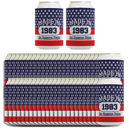 

40th Birthday Gift Coolie Made 1983 Can Coolies 48 Pack Can Coolie Drink Coolers Coolies Patriotic