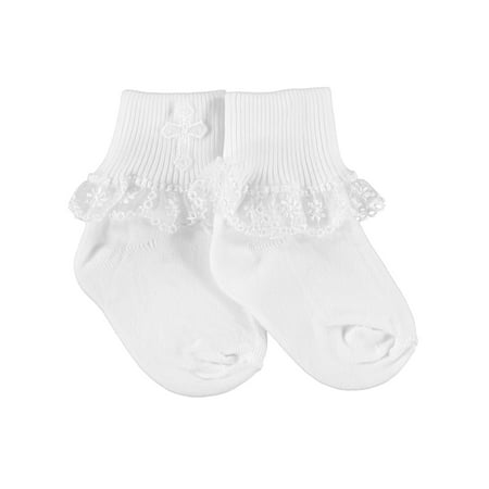 Piccolo Girls Christening Socks (Sizes 3 - 5.5)