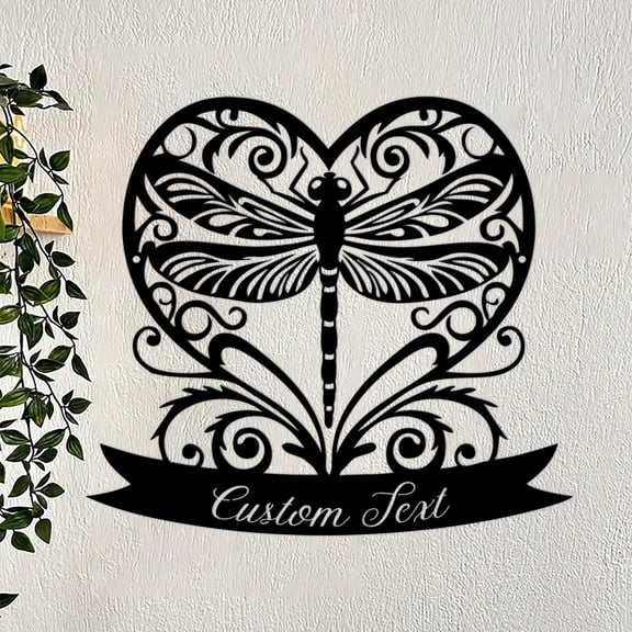 Custom Personalized Dragonfly Garden Metal Sign, Custom Garden Sign, Dragonfly Decor,Personalized Garden Name Sign, Garden Art