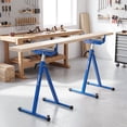 thumbnail image 3 of Ironmax Lot de 2 Supports Pliants pour Rouleaux, Supports d'Aération Portatifs, Hauteur Réglable Bleu, 3 of 10