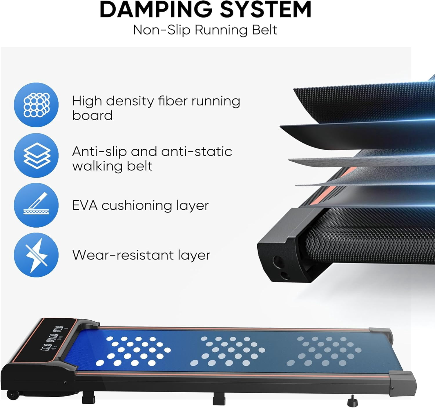 Walking Pad Treadmill 2.5Hp, Ultra-Quiet with Remote Control-Under Desk Treadmill 2 in 1 Walking and Jogging with Remote Control  Display(Black