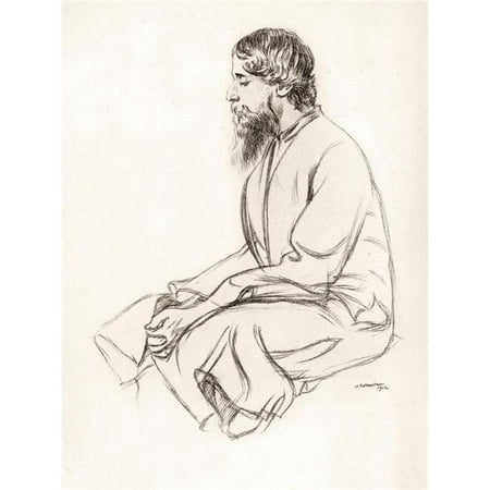 Design Pics  Rabindranath Tagore 1861 To 1941 Indian Artist Poet Composer Playwright & Author From Sketch by English Artist Sir William Rothenstein 1872 To 1945 From Gitanjali Published by