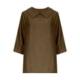 thumbnail image 5 of Plus Size Long Sleeve Tops For Women 3/4 Sleeve Collared Blouses For Women Casual Fall Tops Pullover Shirts Womens Plus Size Tunic, 5 of 7