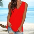 thumbnail image 2 of Tank Tops for Women European American V Neck Loose Sleeveless Summer Tops, 2 of 5