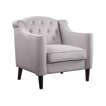 ACME Freesia Button Tufted Backrest Chair in Cream Fabric