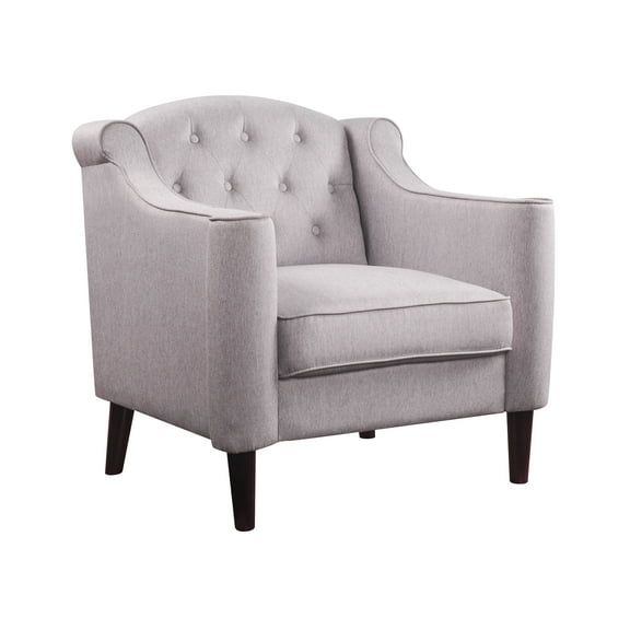 ACME Freesia Button Tufted Backrest Chair in Cream Fabric