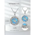thumbnail image 2 of CACA LADY Sea Turtle Necklaces for Women 925 Sterling Silver Turtle with Celtic Knot Pendant Blue Opal Necklace, 2 of 5