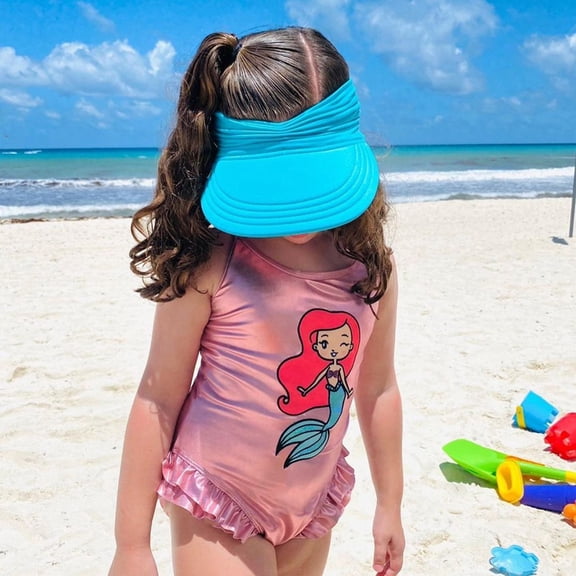 Toddler Girl Summer Visor Hat Wide Brim Sun Outdoor Beach Sports Cap for Children Funny Hats Adjustable Cute Caps Adjustable Baseball Hats for Boys & Girls