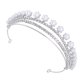 thumbnail image 5 of KAKOWELY 1 pieza elegante tocado de novia con corona de perlas brillantes tocado de boda, 5 of 5