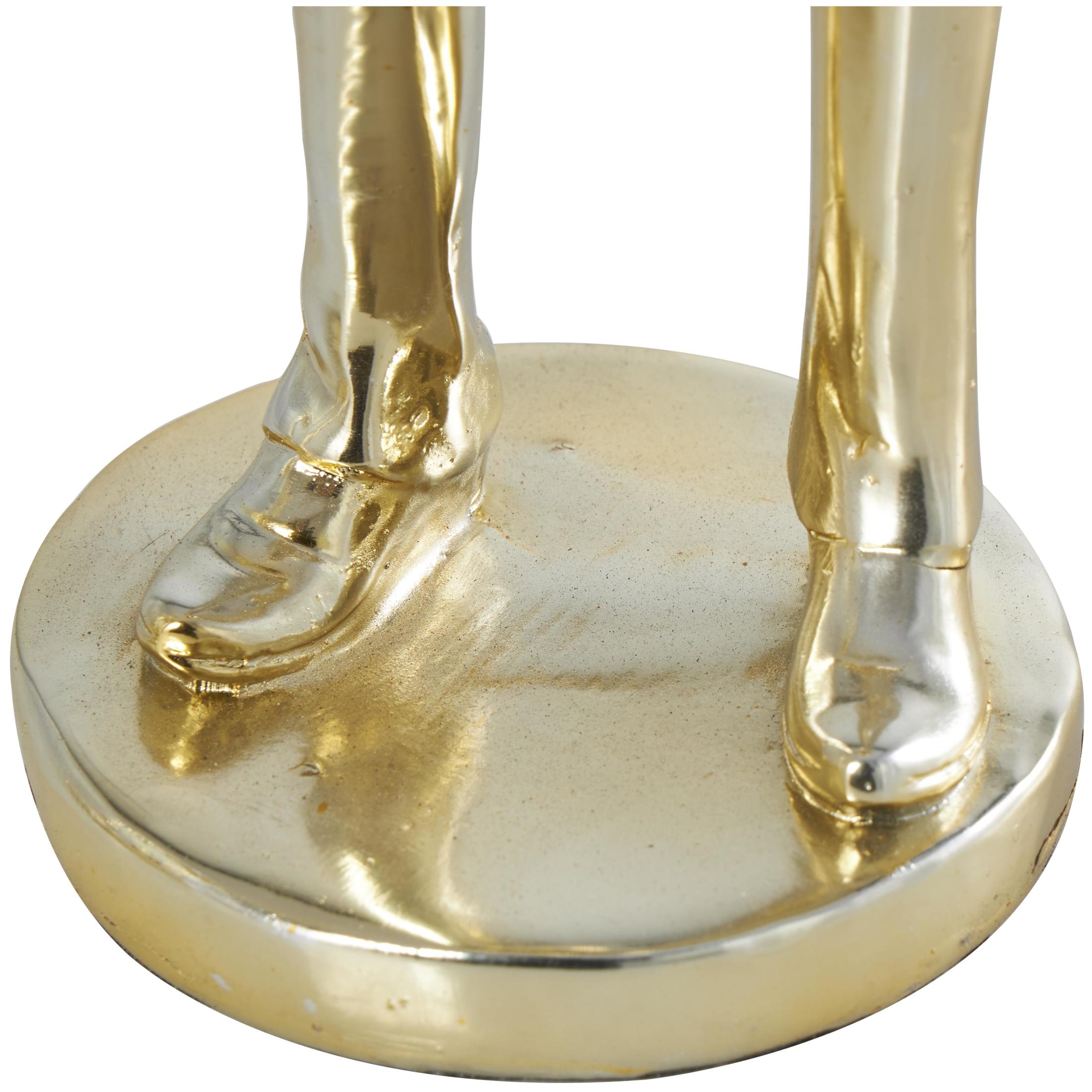 4"W, 14"H Gold Resin Musician Sculpture with Accordion and Saxophone, by DecMode (2 Count)