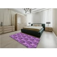 thumbnail image 5 of Ahgly Company Machine Washable Indoor Round Transitional Heliotrope Purple Area Rugs, 3' Round, 5 of 7
