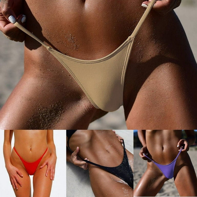 Sexy Womens Bikini Bottom G-String Brazilian Thongs Swimwear Swimsuit  Bottom Bathing Suit S-XL 