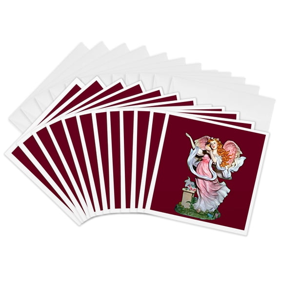 3drose, Angel, 12 Greeting Cards with Envelopes