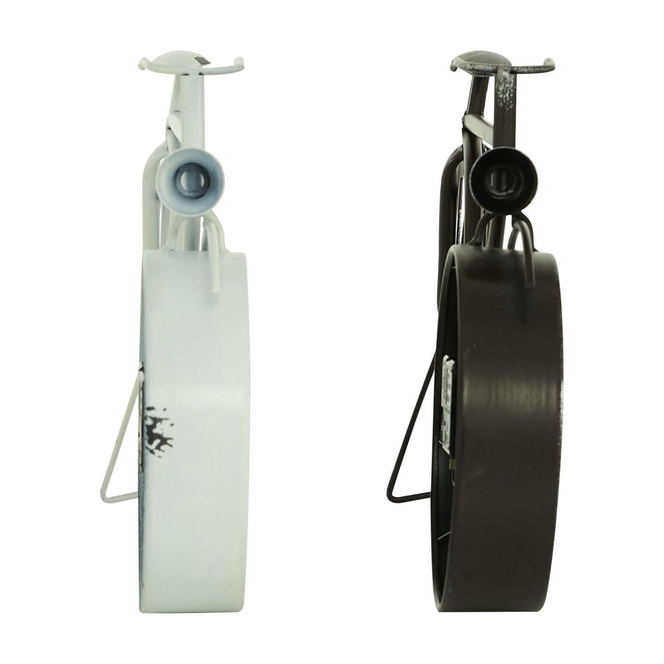 DecMode 9" Black Metal Bike Clock, Set of 2