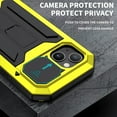 thumbnail image 5 of for iPhone 13 Case,Aluminum Metal Silicone Built-in Kickstand Shockproof Military Heavy Duty Sturdy Protector Cover Rugged Metal Hard Case for iPhone 13 6.1 inch(Yellow), 5 of 15