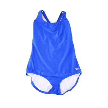 Speedo NEW Blue Womens Size 18 Logo One-Piece Racer-Back Swimwear ...