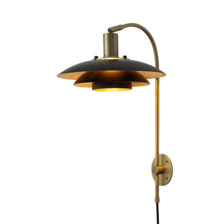 Redondo Light LED Arc Floor Lamp Matte Black Brass Marble