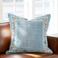 thumbnail image 2 of Throw Pillow Covers, Teal Blue Coastal Decorative Throw Pillow Covers 18x18 Inch, Vintage Summer Beach Coral Shell Starfish Square Linen Pillow Cases for Couch/Living Room/Sofa, 2 of 9