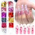 thumbnail image 1 of Valentine Heart Nail Glitters Lentejuelas Calcomanías de uñas de corazón 12 colores Heart Nail Art Confeti 3d Holográfico Brillante Escamas de uñas Acrílico Uñas del día de San Val, 1 of 5