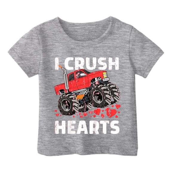 LRen Boys T Shirts Size 10 Boys Cartoon Print Round Neck Short Sleeve Clothes Kid Boy Summer Tops Relaxed Fit Summer Tops Tees