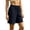 A347-Navy, variant on Sokhug Womens Casual Shorts Cotton Elastic Waist Casual Summer Shorts with Decorative Button Patch Pockets
