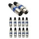 thumbnail image 3 of 5 Pairs XLR 3 Pin Female MIC Jack Plug Audio Microphone Cable Connector Blue NG4S, 3 of 5
