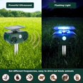 thumbnail image 2 of Repelente ultrasónico para gatos, resistente al agua y con energía solar, para exteriores, con LED intermitente, para perros, ardillas, pájaros y animales salvajes, 2 of 5
