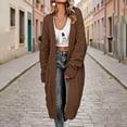 thumbnail image 3 of Oksale Long Cable Knit Cardigan for Women Plus Size Slouchy Long Sleeve Oversized Sweater Cardigans Duster Fall Open Front Winter Coats 2026 Brown 2XL, 3 of 9