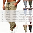thumbnail image 3 of Men's Cargo Work Pants Baggy Elastic Waist Drawstring Casual Fall Outfits, 3 of 6