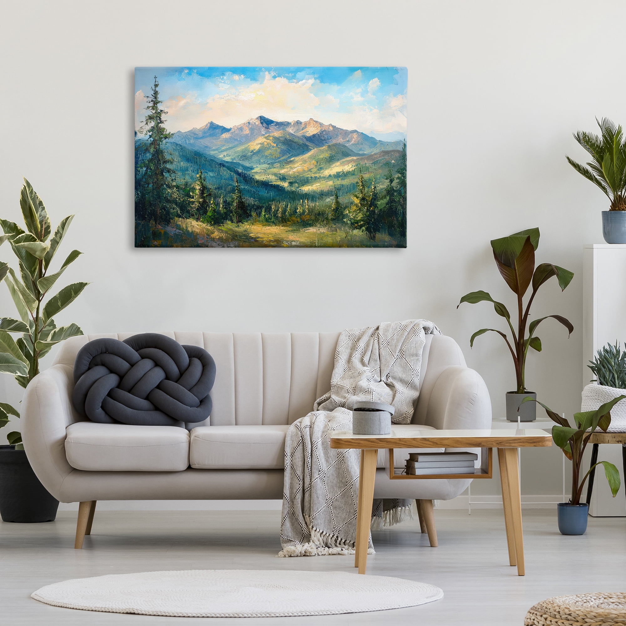 Stupell Industries Valley In The Mountains Canvas Wall Art, design by Petal Prints Design