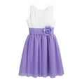 thumbnail image 3 of inlzdz Flower Girls Brooch Princess Dress Sleeveless Chiffon Pleated Dress Wedding Pageant Ball Grow Lavender 10, 3 of 7