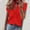 Red, variant on ALLLIST Womens Tops V-Neck Summer Short Sleeve Blouses Plain Green Ruffle Shirts Ladie's Tops