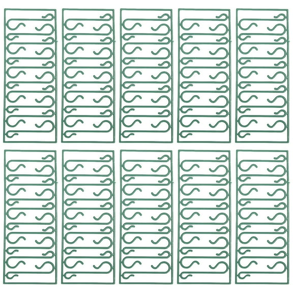 Milisten 100pcs Sturdy Plastic Hooks Green Plastic Decorating Christmas Tree for Holiday Decorators